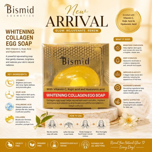 Bismid  whitening collagen Egg soap