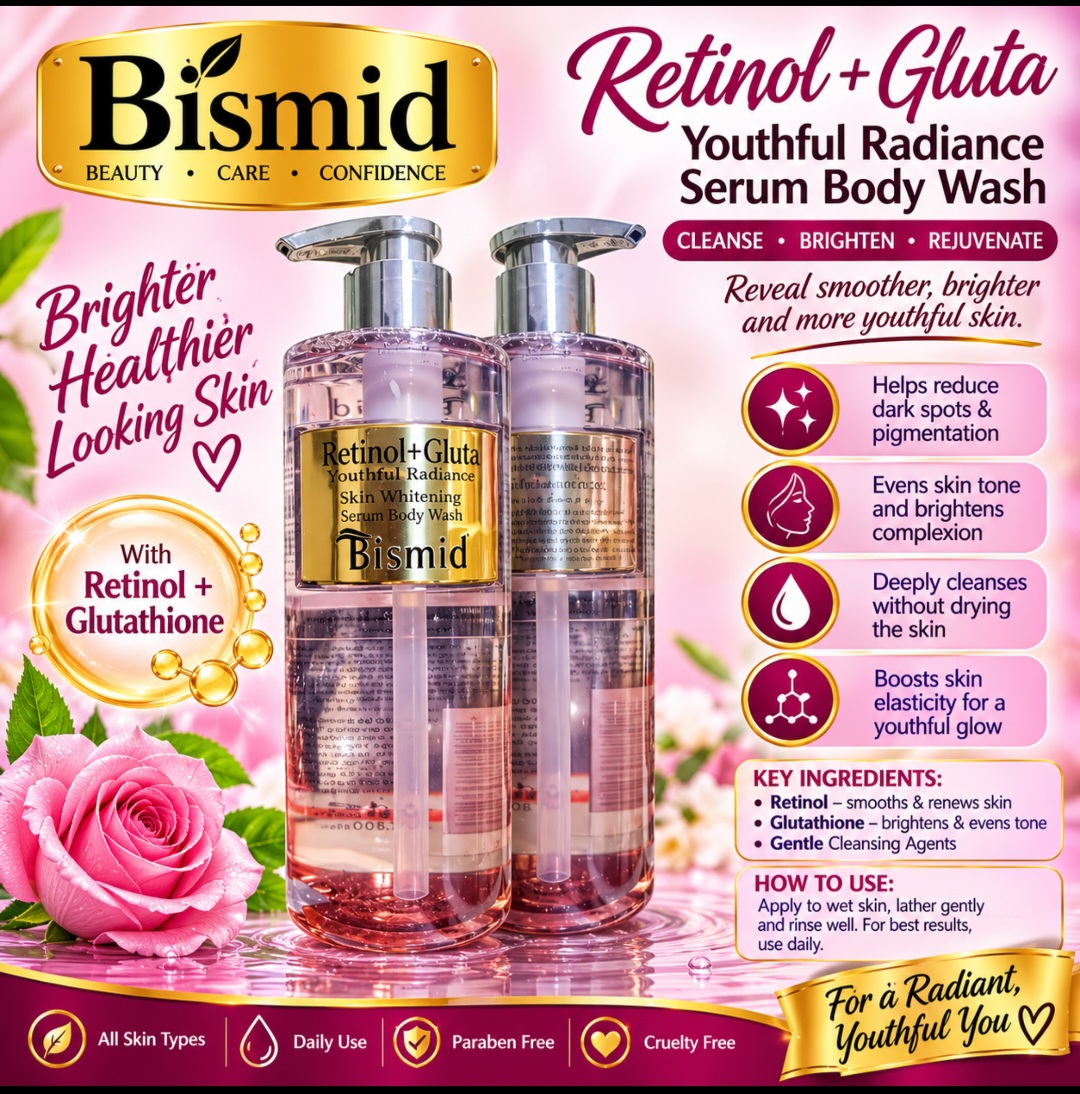 Bismid  Retinol +Gluta skin whitening  serum body wash