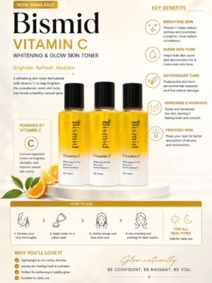BISMID VITAMIN C WHITENING& GLOW SKIN TONER  PERFECT RADIANT