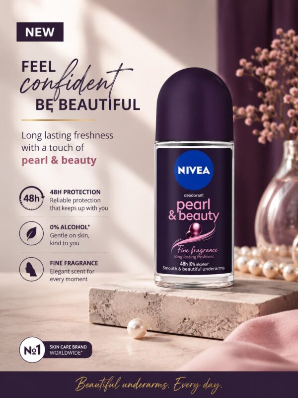Nivea Pearl & Beauty Black Roll-on Deodorant Antiperspirant Care
