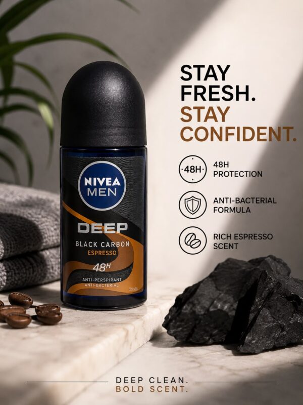 Nivea Men Deep Antiperspirant Deoroller Black Carbon Espresso